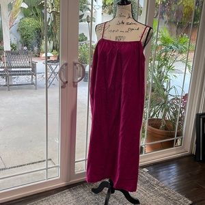 Magenta semi long summer dress with straps size XL